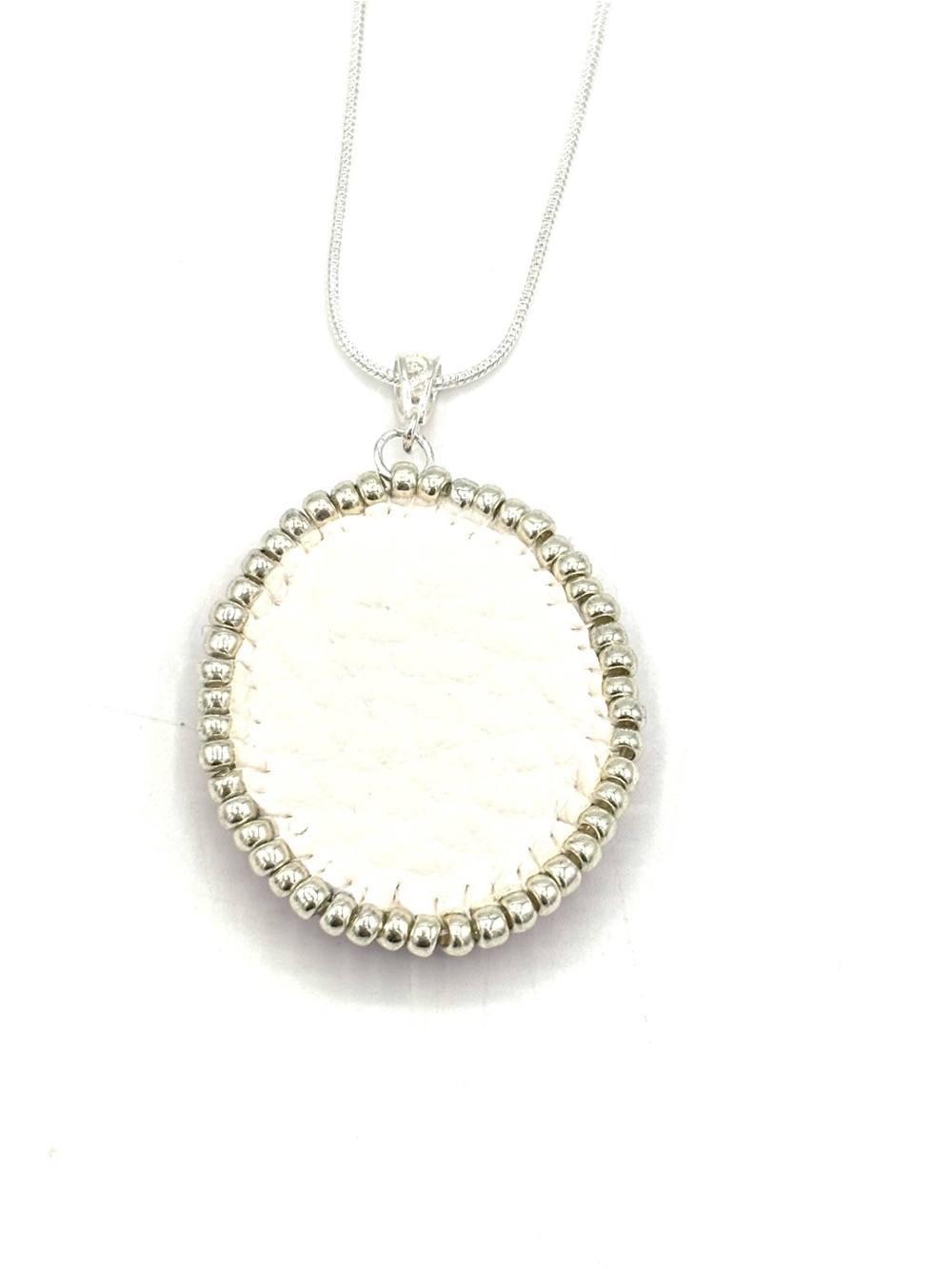 Hand Crafted Silver Necklace with Purple Oval Gemstone Pendant - Picture 5 of 9